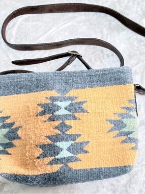 MZ Made Aztec Wool Oaxaca Mexico Crossbody Bag Southwestern Purse Handmade